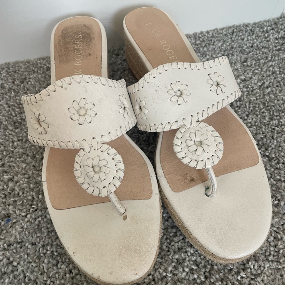 Jack Rogers Women's White Floral Sandals